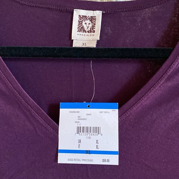Anne Klein purple top - XL - NWT - Picture 2 of 3